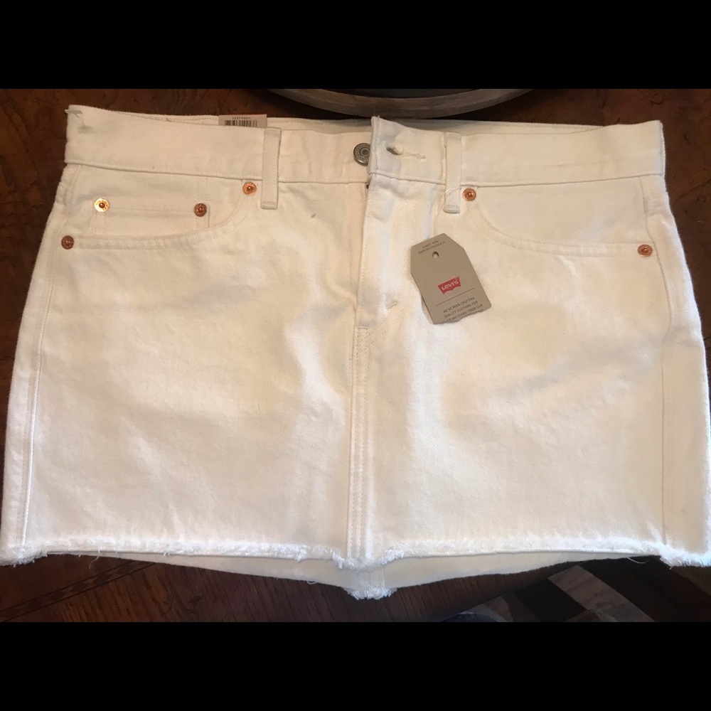 Levi Strauss & Co White Mini Skirt